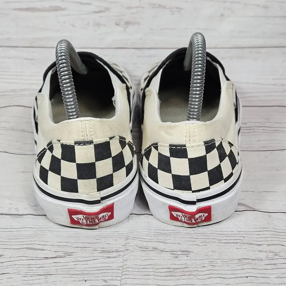 Vans Slip On Shoes Women's Black White Checkerboard US 8 Canvas